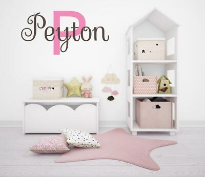 #ad Girls Name Wall Decal Vinyl Baby Nursery Bedroom Personalized Name Wall Art $26.09