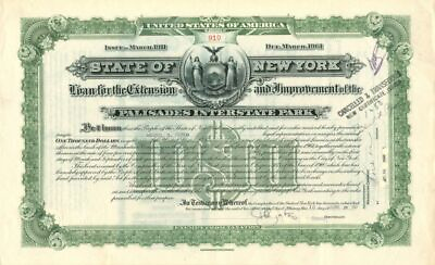 #ad State of New York $1000 Bond Automotive Bonds $145.00