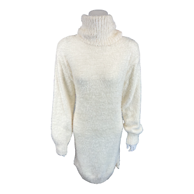 #ad All Worthy Hunter McGrady Women#x27;s Sweater Midi Dress Solid Ivory Small Size $10.00