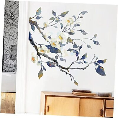 #ad Tree Wall Decals Living Room Floral Wall Stickers Removable Camellia Flower $31.59