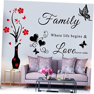 #ad Wall Decor Stickers Family Letter Quotes Wall Decals Vase Wall Murals Color 1 $18.58