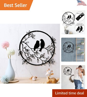 #ad Elegant Handcrafted Metal Wall Art Bird Multi Purpose Home Decor Black $25.98