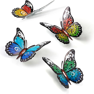 #ad #ad VZVXCC Metal Butterfly Wall Art Decor 6.5 Colorful Metal Butterfly Wall Scul $17.60