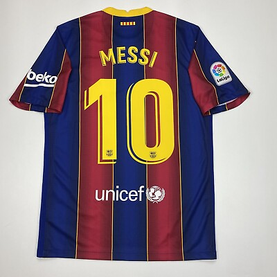 #ad NEW Messi Barcelona 2020 2021 Home Football Shirt Soccer Jersey Nike CD4232 456 $109.99