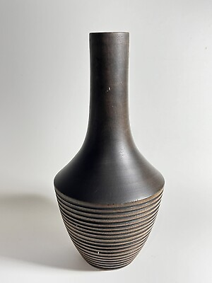 #ad Vintage decor style Vase Round Modern Decor Vessel Farmhouse 12quot; Tall Brown $35.00
