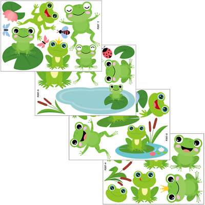 #ad #ad 4 Frog Wall Stickers for Kids Room Decor $8.36