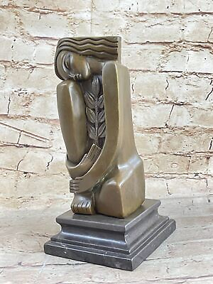 #ad ABSTRACT ART DECO. S.DALI SOLID BRONZE SCULPTURE MARBLE BASE MODERN FIGRINE LRGE $299.00