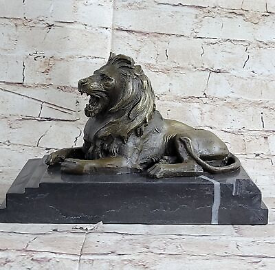 #ad Signed Barye King Of Jungle Lion Bronze Sculpture Vintage Reproduction Art Deco $124.50