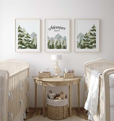 #ad nursery wall art prints mountain nursery decor $75.00