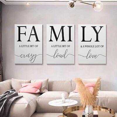 #ad Home Family Wall Decor Wall Art for Living Room Set of 3 Inspirational Canva... $97.13
