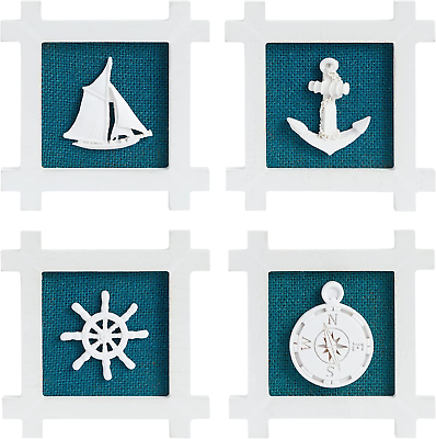 #ad Set of 4 Coastal Decor for Home Hanging Nautical Wall Decorations for Beach The $12.42