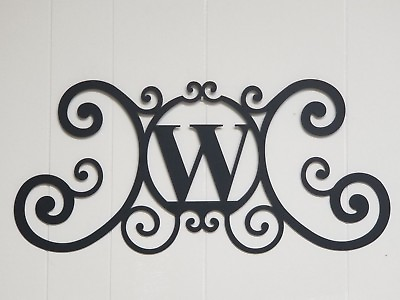 #ad Iron Letter W Door Monogram Wall Decoration Plaque Metal Art Initial 2mm thick $31.34