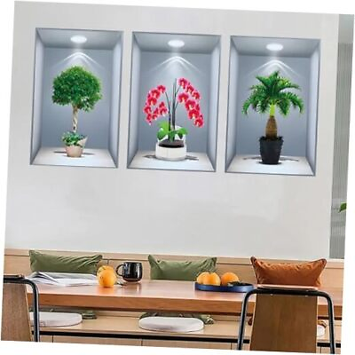 #ad 3D Green Plants Wall Decals 3D Green Pot Plants Wall 3D Green Plants 01 $21.58