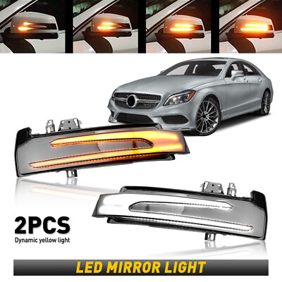 #ad For Benz Mercedes Class LED Sequential Side Mirror Turn Signal Lights Smoked New $26.99