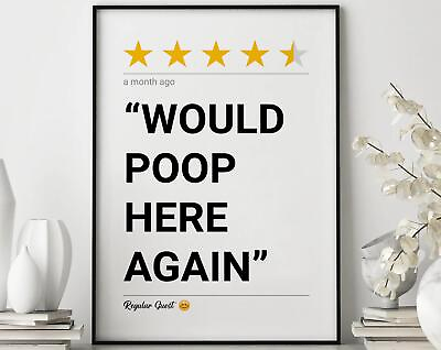 #ad Bathroom Wall Decor Bathroom Quote Wall Art Funny Toilet Poster Guest Toilet $14.99