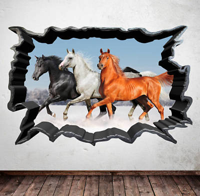 #ad Wild Horses Stallion Horse Room Wall Art Sticker Decal Transfer Bedroom WSD675 $46.49
