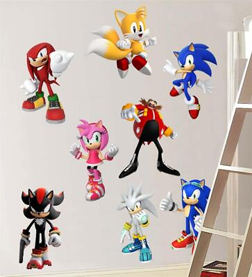 #ad SONIC HEDGEHOG 8 CHARACTERS Decal Removable WALL STICKER Decor Art FREE SHIPPING $36.93