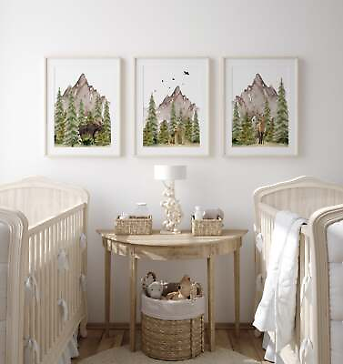 #ad nursery wall art prints mountain nursery decor $75.00
