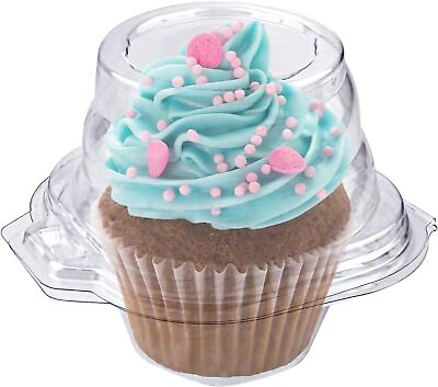 #ad Stock Your Home Individual Plastic Cupcake Containers Disposable with Connected $21.19