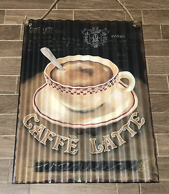 #ad #ad Caffe Latte Tin sign Paris Vanilla Coffee Kitchen Decor $13.99