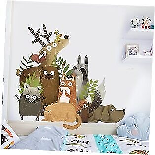 #ad Cartoon Animal Wall Stickers Decor Lovely Forest Jungle Animals Wall A 04 $22.76