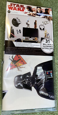 #ad New Package Disney Star Wars Peel amp; Stick Removable 31 Wall Decals $14.97