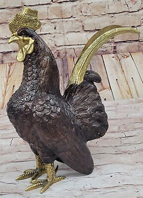 #ad Art Deco Hand Made Extra Large Rooster Bronze Sculpture Hand Made Statue Art $179.50