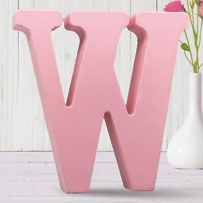 #ad 8 Inch Pink Wood Letters Unfinished Wood Letters for Wall Decor Decorative St... $12.81