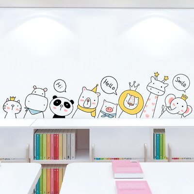 #ad #ad Creative Cartoon Cute Animal Wall Stickers For Kids Rooms Self Adhesive Stickers $9.50