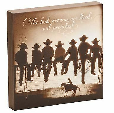 #ad Cowboy Lessons Learned Wall Art Home Garden Rustic Cabin Decor $26.99