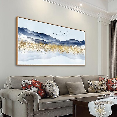 #ad Canvas Art Wall Decor for Living Room Large Framed Landscape Decor Blue Lands... $308.48