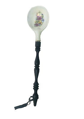 #ad Ceramic amp; Wood Handle Spoon Floral Set Hanging Wall Decor $29.99