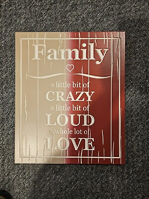 #ad FAMILY FARM HOUSE LOVE WOOD WALL DECORATION 15 x 12.5 in. $9.99