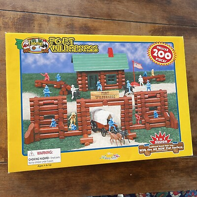 #ad Timberlogs 200 Piece Fort Wilderness Play Set Toy Timber Logs Buildings Age 4 $49.99