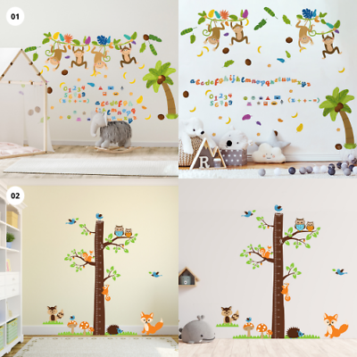 #ad Jungle Animal Kids Wall Art Stickers Decal Transfer For Home Nursery Decorations $26.95