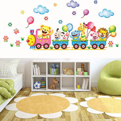 #ad Animals DIY Train Wall Sticker For Kids Baby Room Nursery Home Decor Mural .AY $7.06