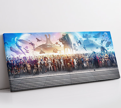 #ad Star Wars Full Characters Panorama Canvas Wall Art wall Set Movie Film Art AU $34.90