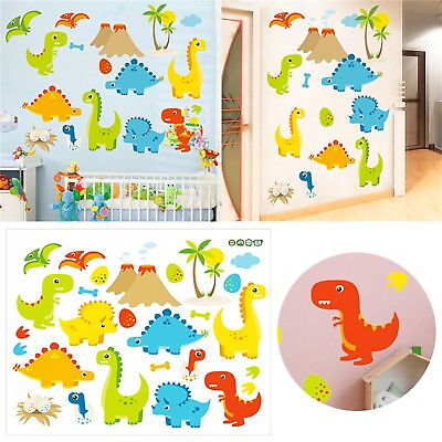 #ad Cartoon Dinosaur World Wall Decal Bedroom Children Room Background Wall Sticker $11.39