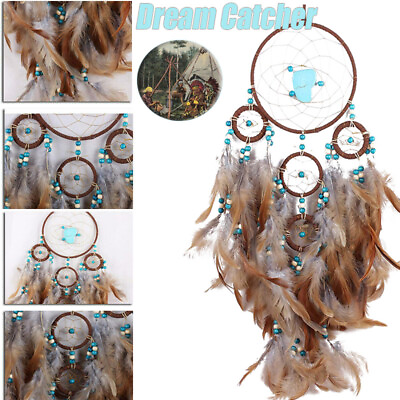 #ad #ad Large Handmade Dream Catcher Feathers Hanging Dreamcatcher Home Wall Decor DIY $9.92