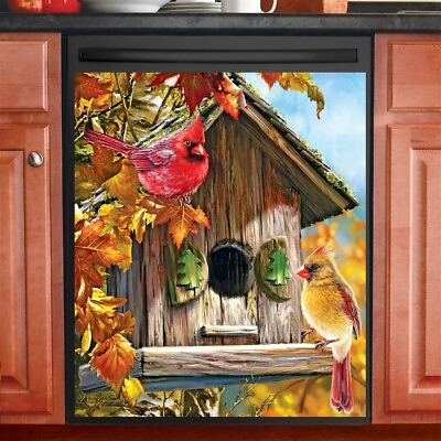 #ad quot;Home Sweet Homequot; Cardinals In Birdhouse Kitchen Dishwasher Cover Magnet $29.99