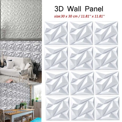 #ad #ad 12Pcs Art 3D Wall Panel DIY Home Decor Ceiling Tiles Wallpaper Background Decal $29.99
