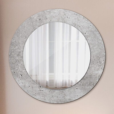 #ad Wall Mounted Hanging Mirror Glass Frame with Print Art Home Decor gray concrete $253.95
