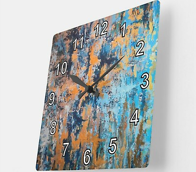 #ad #ad Abstract Expressionist Art Wall Clock by ArtClocks quot;Metalquot; New Decor Gift $73.99
