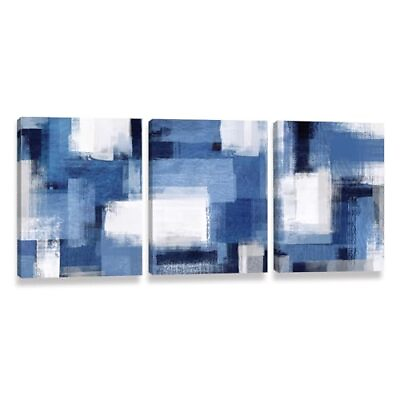 #ad Blue Wall Art 3 Piece White and Blue 12#x27;#x27;x16#x27;#x27; 3pcs framed Blue abstract $66.39