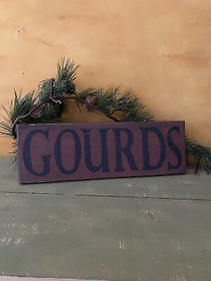 #ad Primitive Rustic Farmhouse Folk Art Wood Saying Gourds Home Décor Signs Plaque $39.99
