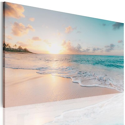 #ad Beach Theme Picture Canvas Wall Art for Living Room Bedroom Walls Decor Sun... $69.90
