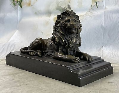 #ad Bronze Sculpture Art Deco Lion Home Office Decor Hot Cast Masterpiece Decor $309.00