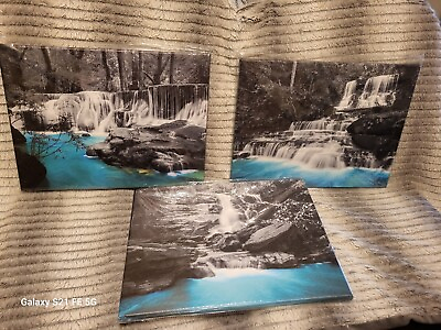 #ad 3xSet Modern Waterfall Canvas Painting Wall Art Home Picture Print UnframedDecor $15.00