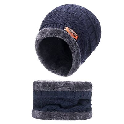 Mens Womens Winter Baggy Slouchy Knit Warm Beanie Hat and Scarf Set Skull Cap $8.99