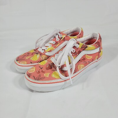 #ad Vans of the Wall Kids US Size 2.5 Sneakers Fruits Lace Up Orange Casual Shoes $18.69